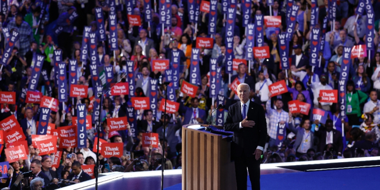 US President Joe Biden got a hero's send-off from thousands of delegates at the Democratic National Convention -- perhaps four years sooner than he had hoped / ©AFP