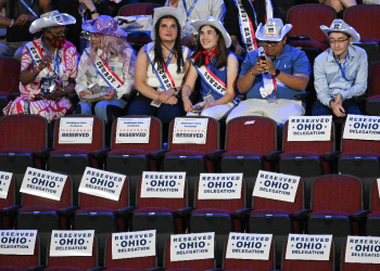 Democratic activists sporting cowboy hats at the party's convention in Chicago / ©AFP