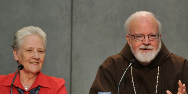 US Cardinal Sean O'Malley (right) with Marie Collins, a campaigner against clerical abuse. ©AFP