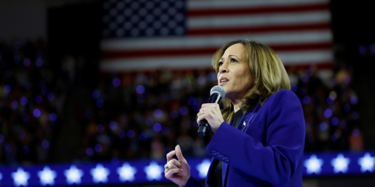 Kamala Harris is set to formally accept the Democratic presidential candidate in Chicago. ©AFP