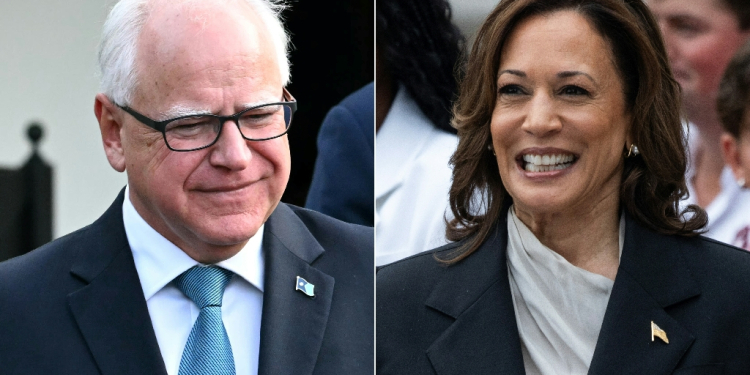 US Vice President Kamala Harris has picked Minnesota Governor Tim Walz as her running mate in the November election / ©AFP