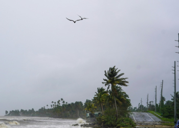 Waves from Ernesto hit the shoreline in Naguabo, Puerto Rico on August 14, 2024. ©AFP