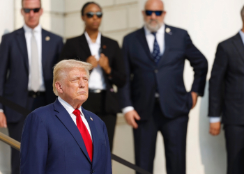 Republican presidential candidate Donald Trump during a visit to Arlington National Cemetery on August 26, 2024 / ©AFP