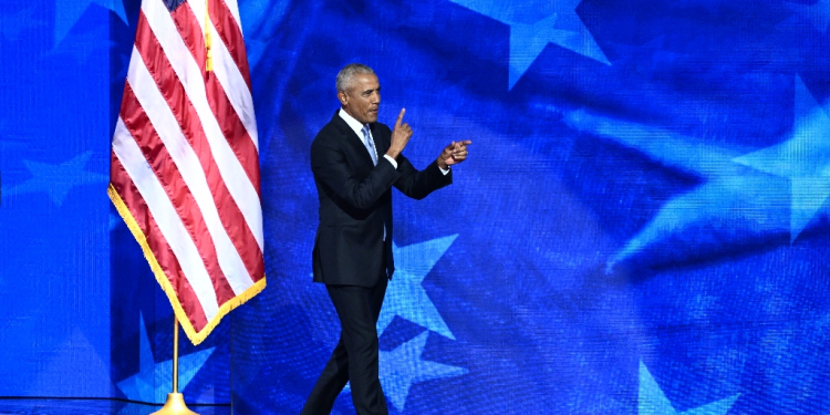 Former US president Barack Obama, in a rousing speech to the Democratic National Convention, said presidential nominee Kamala Harris 'is ready for the job' / ©AFP