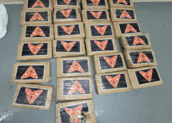 The 25 packages of cocaine that Hurricane Debby blew onto a beach in the Florida Keys are seen in this US Border Patrol photo obtained August 5, 2024. ©AFP