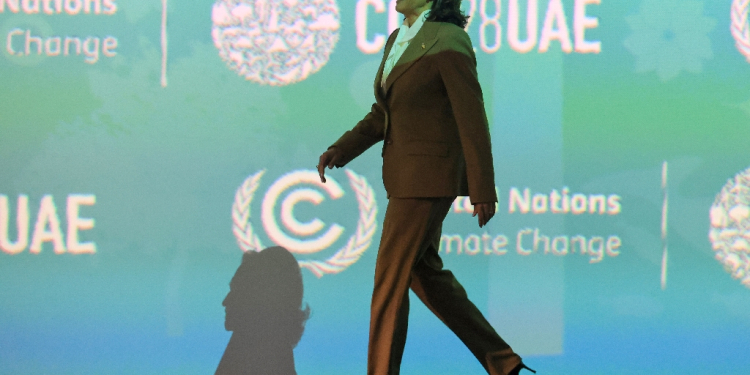 US Vice President Kamala Harris at the COP28 United Nations climate summit in Dubai on December 2, 2023 / ©AFP