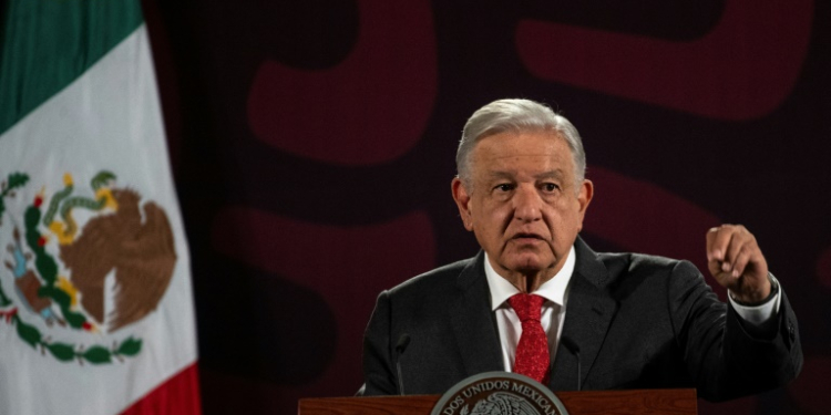 Mexican President Andres Manuel Lopez Obrador speaks during his daily news conference. ©AFP