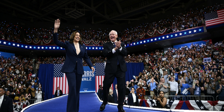 Democratic presidential candidate Kamala Harris and her running mate Tim Walz are accomplishing something President Joe Biden struggled to do: draw huge rally crowds / ©AFP