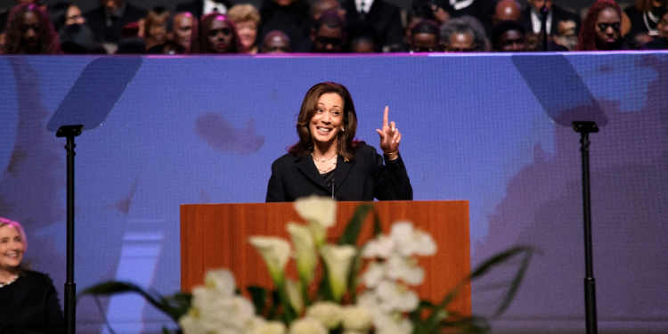 US Vice President Kamala Harris said she was 'honored' to be named the Democratic presidential nominee / ©AFP