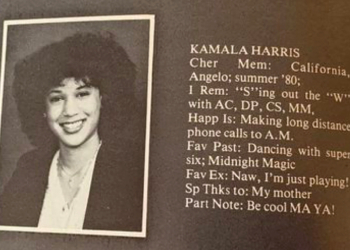 In this undated yearbook photo released by the Westmount High School, US presidential candidate Kamala Harris said her favourite pastime during her teen years spent in Montreal was dancing / ©AFP