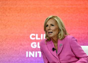 US First Lady Jill Biden speaks during the Clinton Global Initiative annual meeting in New York City . ©AFP