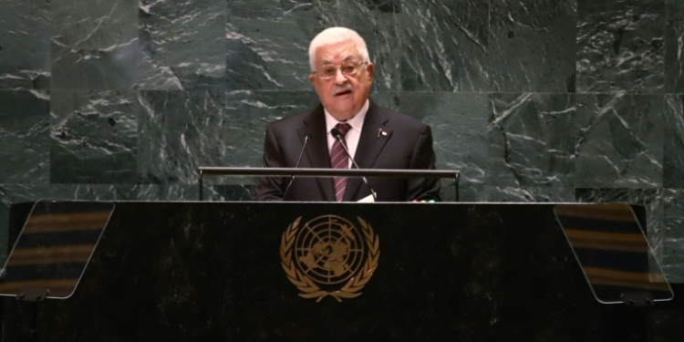 Abbas said that Washington continued to provide diplomatic cover and weapons to Israel for its war in Gaza. ©AFP