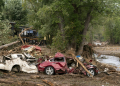 Flood damage in the aftermath of Hurricane Helene on September 30, 2024 in Old Fort, North Carolina. ©AFP