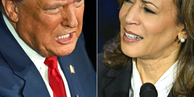 Kamala Harris baited Donald Trump on several hot-button topics / ©AFP