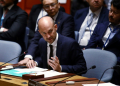 French Foreign Minister Jean-Noel Barrot addresses the UN Security Council. ©AFP