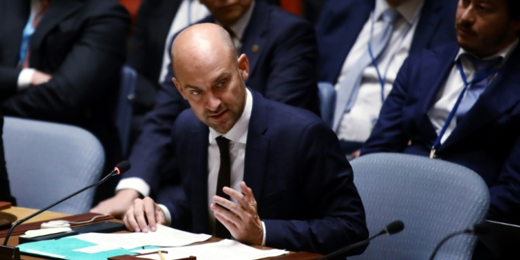 French Foreign Minister Jean-Noel Barrot addresses the UN Security Council. ©AFP