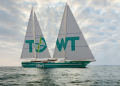 A 3D view of a prototype of the first cargo sailboat operated by TOWT. ©AFP