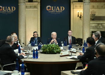 President Joe Biden hosts 'Quad' leaders from Australia, India and Japan at his former high school in Wilmington, Delaware  / ©AFP