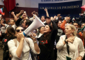 Demonstrators are seen inside Mexico's Senate after storming the building on September 10 to disrupt a debate on controversial judicial reforms. ©AFP