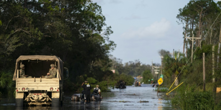 Roads, homes and businesses were inundated after Helene made landfall near the Florida state capital Tallahassee. ©AFP