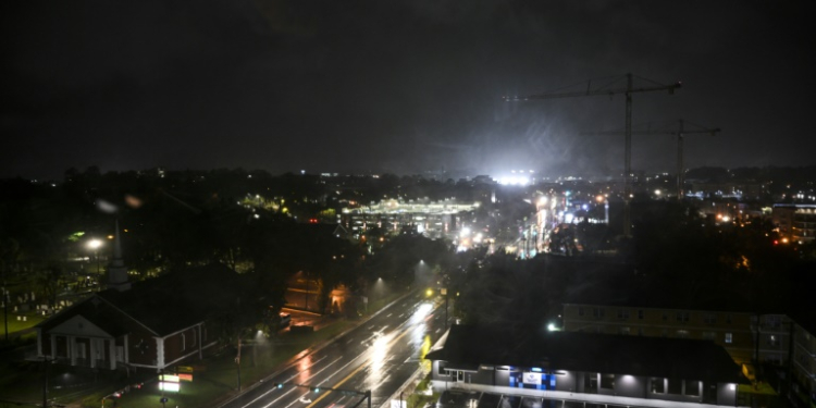 Streets were deserted as rain lashed Tallahassee, Florida before Hurricane Helene made landfall . ©AFP