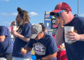 Competitors take part in a pork roll competitive eating contest in Trenton, New Jersy. ©AFP