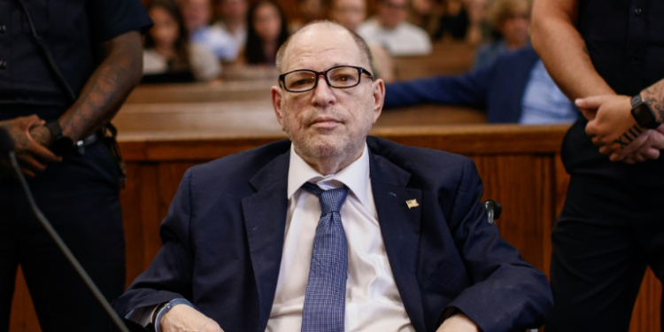 Harvey Weinstein in Manhattan Criminal Court for a pretrial hearing, following his overturned sex crimes conviction, in New York City, July 19, 2024. ©AFP