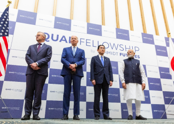 US President Joe Biden (2ndL) is hosting Australian Prime Minister Anthony Albanese, Japanese Prime Minister Fumio Kishida and Indian Prime Minister Narendra Modi at his Delaware home / ©AFP