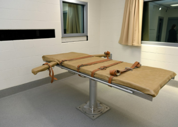 A handout image from the Utah Department of Corrections shows the lethal injection gurney used for executions in the western US state. ©AFP