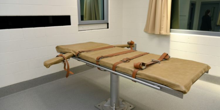 A handout image from the Utah Department of Corrections shows the lethal injection gurney used for executions in the western US state. ©AFP