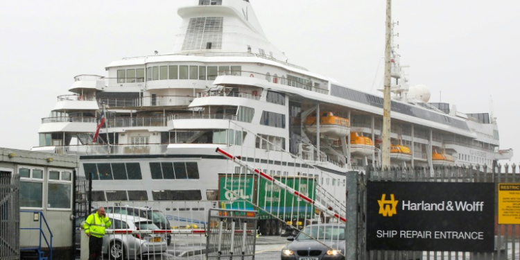 The 'Odyssey' cruise liner has been stuck in Belfast dock since May. ©AFP