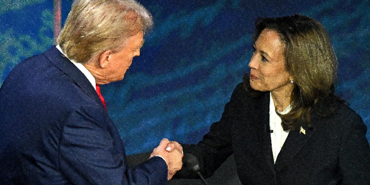 Democratic presidential candidate Kamala Harris accused her Republican rival Donald Trump of selling the United States out to China during their first debate / ©AFP