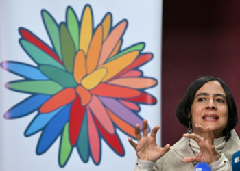 Colombian Minister of Environment, Susana Muhamad, speaks during the International Meeting of Indigenous Peoples of the Amazon Basin in Bogota on August 14, 2024. ©AFP