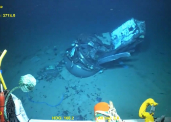 US Coast Guard footage shows the twisted wreckage of the Titan, which imploded as during a trip to explore the remains of the Titanic in 2023. ©AFP