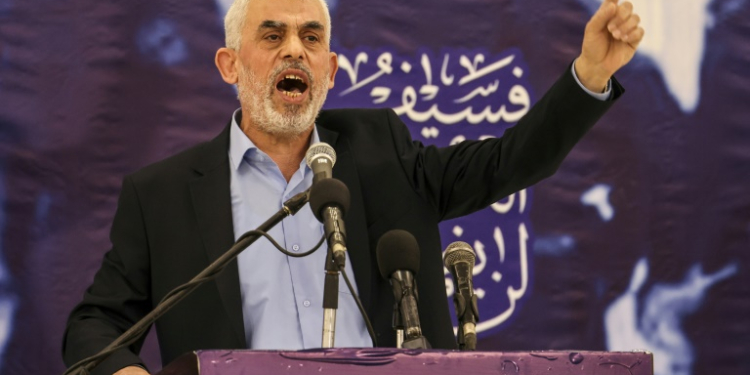 Hamas chief Yahya Sinwar was named in the charging document dated February 1. ©AFP