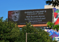 The Democratic National Committee sponsors a billboard on September 9, 2024, in Philadelphia, Pennsylvania / ©AFP