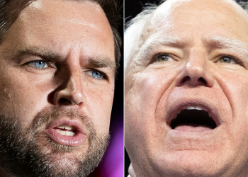 US vice presidential nominees J.D. Vance and Tim Walz face off in New York for a debate on October 1, 2024 / ©AFP