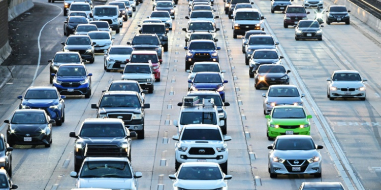 Freeways around Los Angeles are busy places, and California Highway Patrol officers don't recommend stopping to rescue stray cats. ©AFP