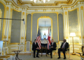 US Secretary of State Antony Blinken (L) meets with UK Prime Minister Keir Starmer and Foreign Secretary David Lammy at Lancaster House in central London. ©AFP