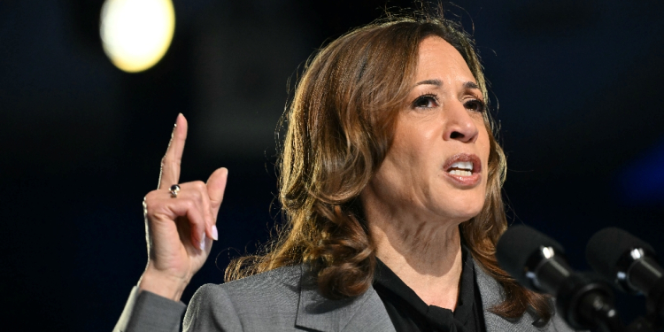 US Vice President Kamala Harris speaks about reproductive rights at a campaign event at the Cobb Energy Center in Atlanta, Georgia, on September 20, 2024. / ©AFP