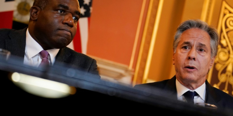 UK Foreign Secretary David Lammy (L) hosted US Secretary of State Antony Blinken (R) in London. ©AFP