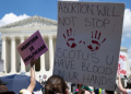 Abortion rights demonstrators rally to mark the first anniversary of the US Supreme Court ruling in the Dobbs v Women's Health Organization case in Washington, DC on June 24, 2023 / ©AFP