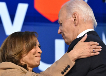 Biden and Harris last appeared together after his speech at the Democratic National Convention in Chicago / ©AFP