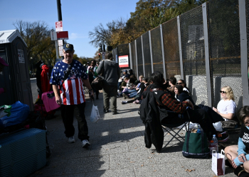 The gathering is happening at the same location that Donald Trump riled supporters before they rioted on January 6, 2021 / ©AFP