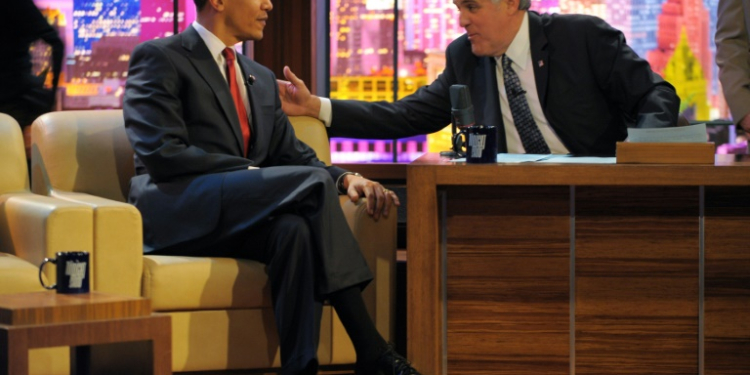 Barack Obama appeared 'The Tonight Show" with then host Jay Leno in 2009. ©AFP