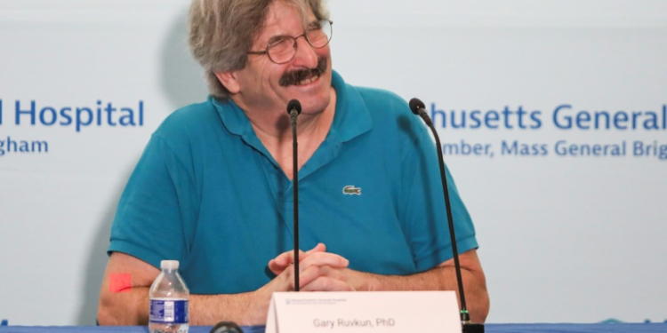 Nobel Prize winner in Physiology or Medicine, Gary Ruvkun speaks during a press conference at the Massachusetts General Hospital, in Boston, Massachusetts on October 7, 2024. ©AFP