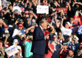 Republican presidential candidate Donald Trump takes the stage at a campaign rally at the site of his first assassination attempt in Butler, Pennsylvania / ©AFP