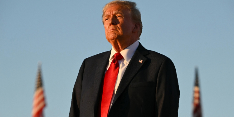 Donald Trump's campaign team are hoping to recapture the poll lead he enjoyed before President Joe Biden dropped out of the race, but he remains neck-and-neck with Kamala Harris / ©AFP