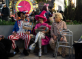 Attracting as many as 60,000 people, the parade saw fancy dress revellers, many of whom wore costumes pillorying prominent politicians, process up Sixth Avenue  / ©AFP