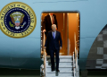 US President Joe Biden arrives in Berlin for a farewell visit to Germany and talks with European leaders . ©AFP